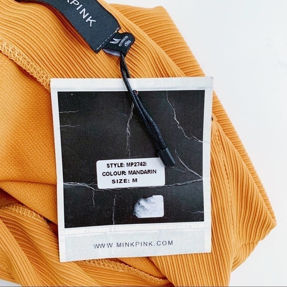 NWT Minkpink Orange Stretch Ribbed Fonda Mini Skirt, Size Medium - Picture 6 of 15